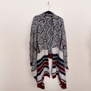 Anthropologie Sleeping on Snow Cardigan - Navy/Red, Size S